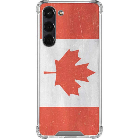 Canada Flag Distressed Galaxy S24 FE Clear Case